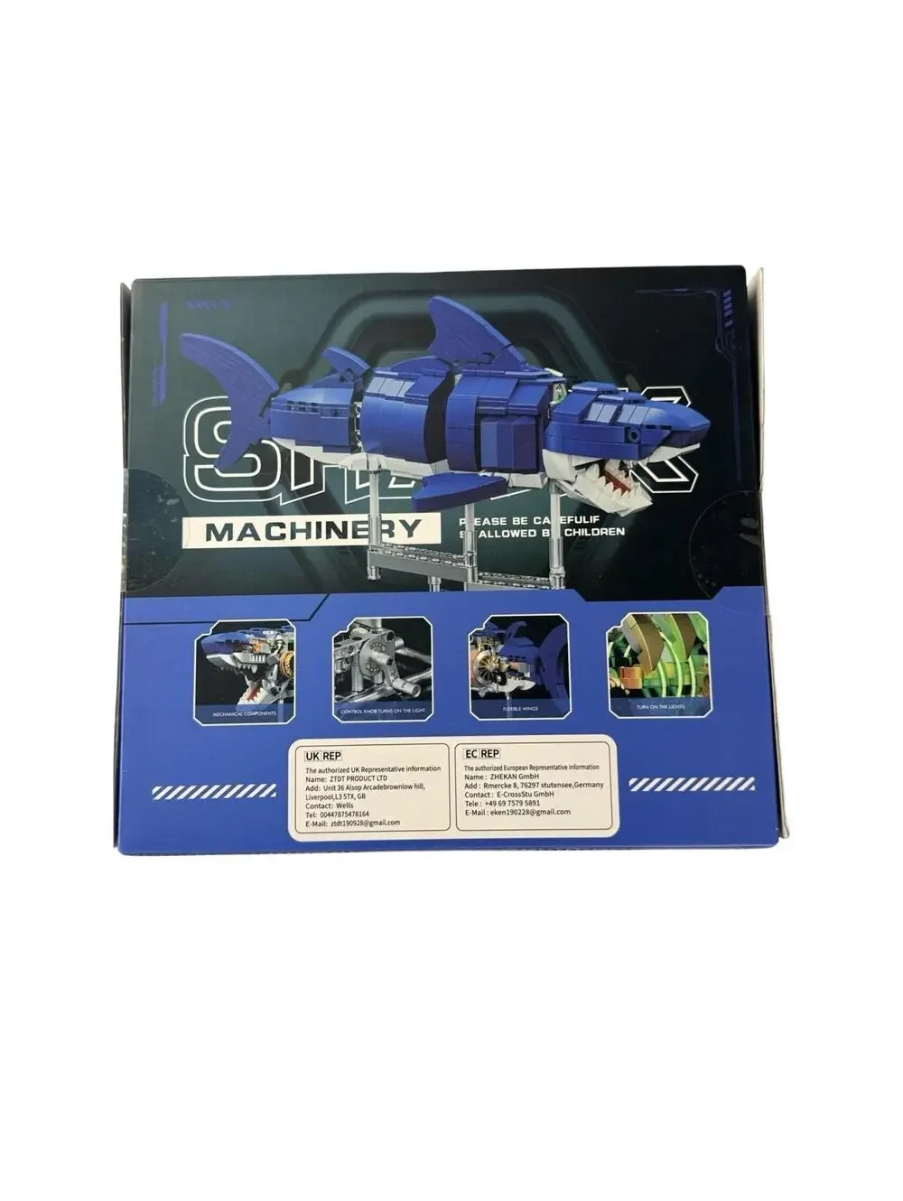 Mechanical Shark Building Set, 687 PCS Ocean Animal Building Blocks Toy Gift
